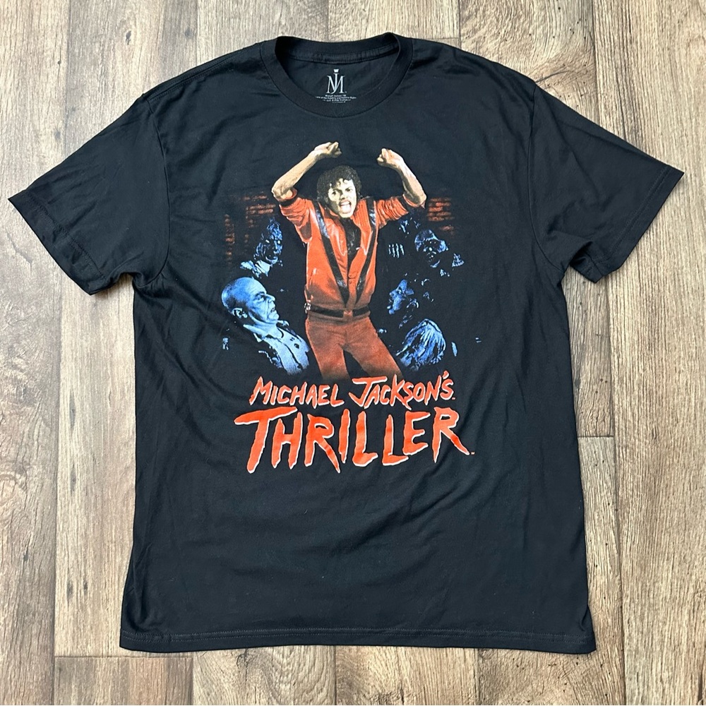 MJ Michael Jackson 200% Cotton Graphic T-shirt Size L Black